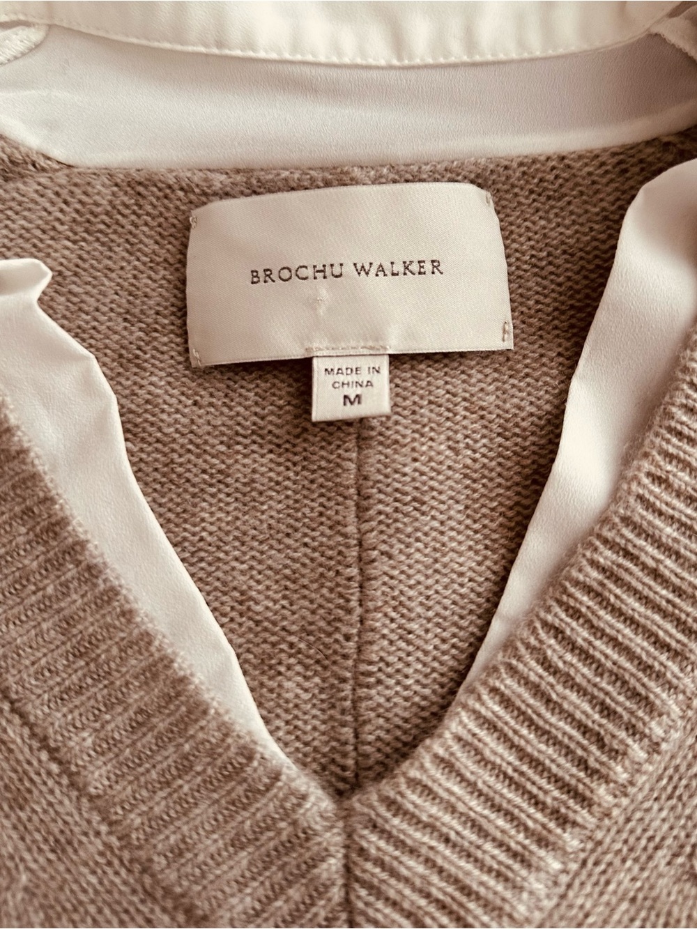 Brochu Walker Looker Layer Cashmere Blend Brown Melange Medium - Picture 8 of 11